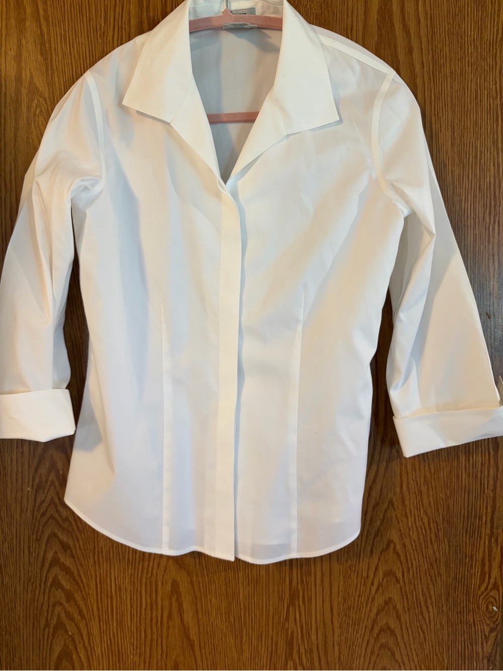 Chico's White Button-Front Three-Quarter Sleeve Blouse